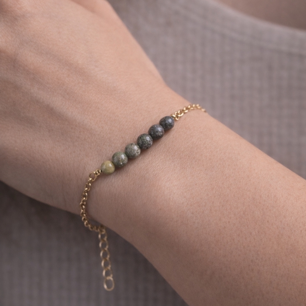 (1)Handmade Jasper Bracelets (Gold)
